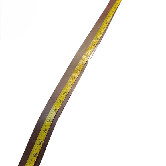 Million Wishes Brown Leather Gold-tone Ornate Detachable Buckle Belt Size L(42”) - Picture 5 of 16